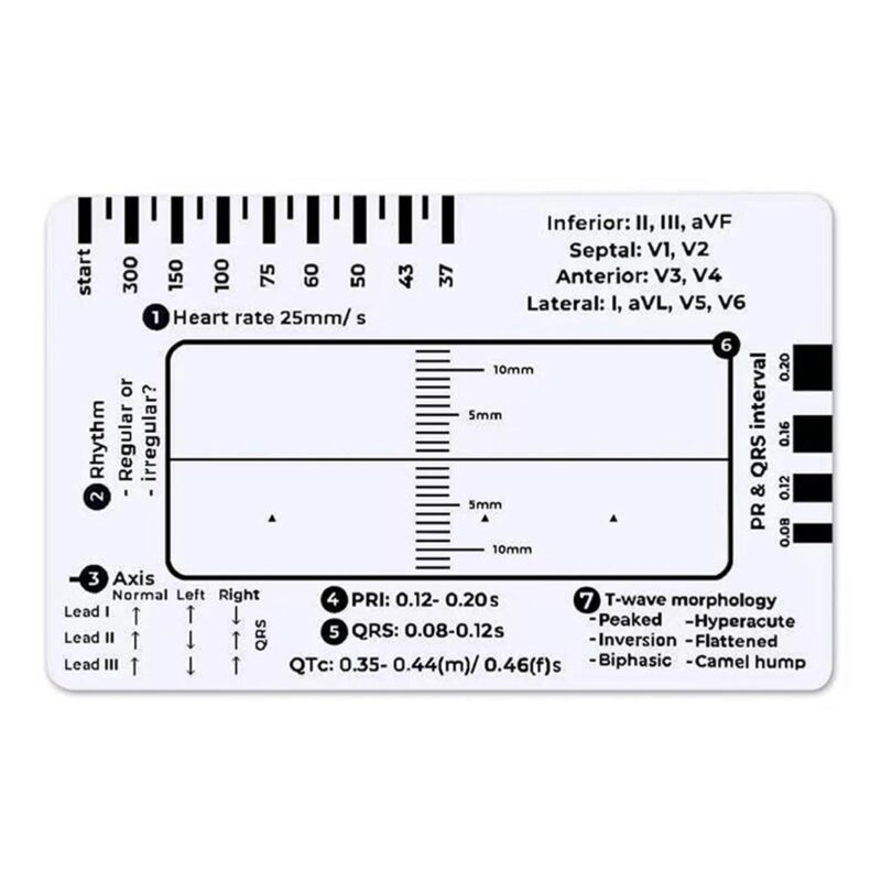 ECG/EKG 7 Step Ruler Card Portable ECG-Interpretation - Image 7